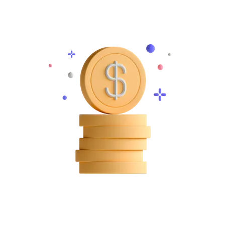 Dollar Coins  3D Illustration