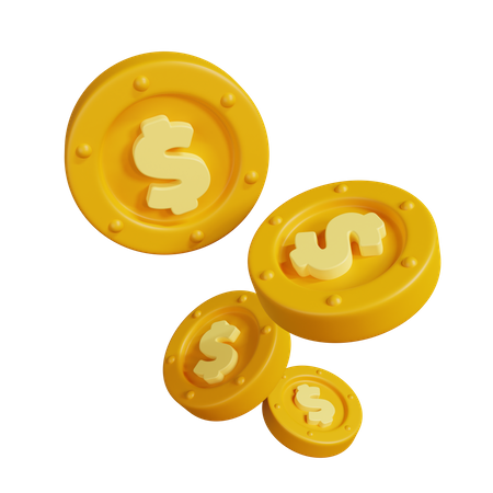 Dollar Coins  3D Illustration