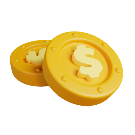 Dollar Coins  3D Illustration