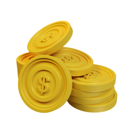 Dollar Coins 3D Illustration