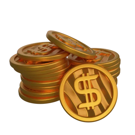 Dollar Coins  3D Illustration