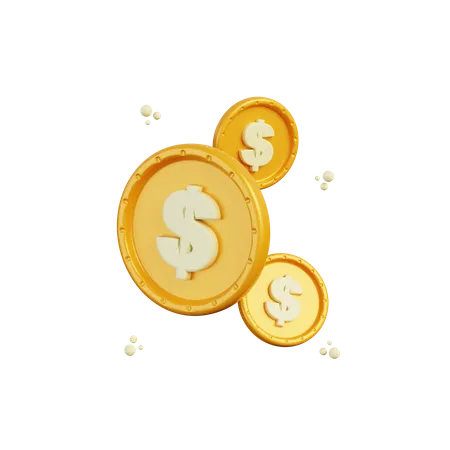 Dollar Coins  3D Illustration