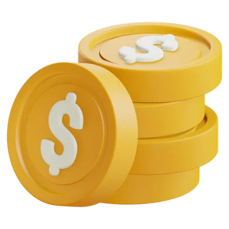 Dollar Coins 3D Icon