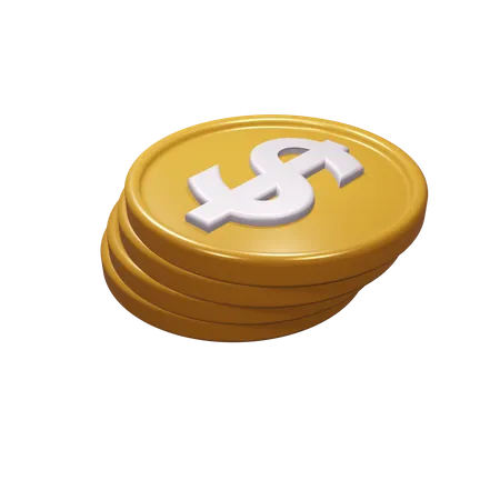 3 D Dollar Gold Coin Illustration 3D Icon