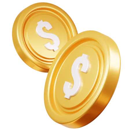 ICON COIN ASSET WITH GOLD COLOR 3D Icon