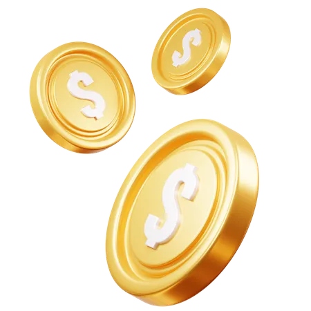 ICON COIN ASSET WITH GOLD COLOR 3D Icon