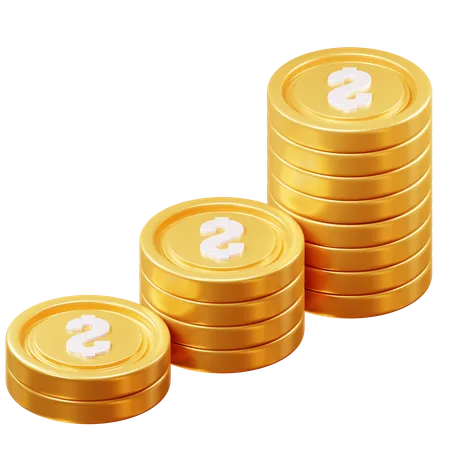 Dollar Coins  3D Icon
