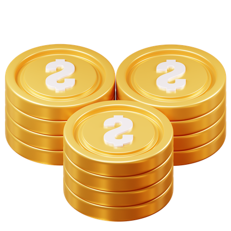 Dollar Coins  3D Icon