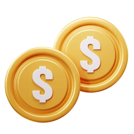 ICON COIN ASSET WITH GOLD COLOR 3D Icon