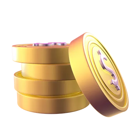 Explore A Wealth Of Possibilities With This 3 D Stacked Dollar Coins Illustration 3D Icon