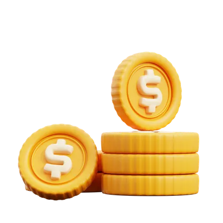 Dollar Coins Stack  3D Icon