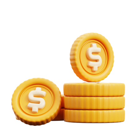 Dollar Coins Stack  3D Icon