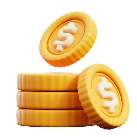 Dollar Coins Stack  3D Icon