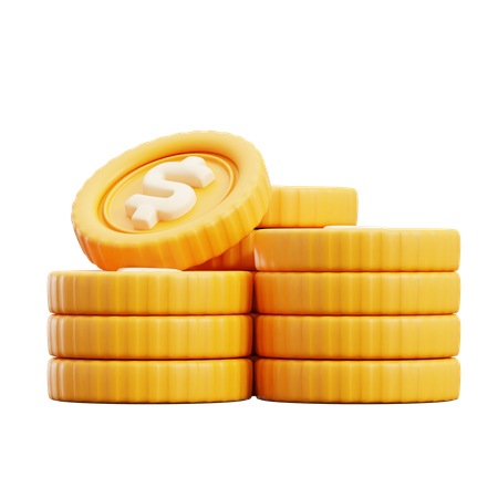 Dollar Coins Stack  3D Icon