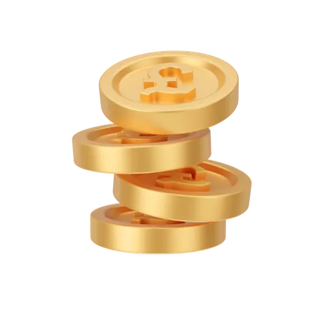 Dollar Coins Stack  3D Illustration