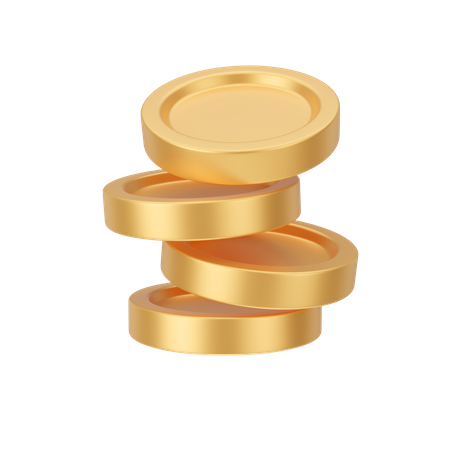 Dollar Coins Stack  3D Illustration