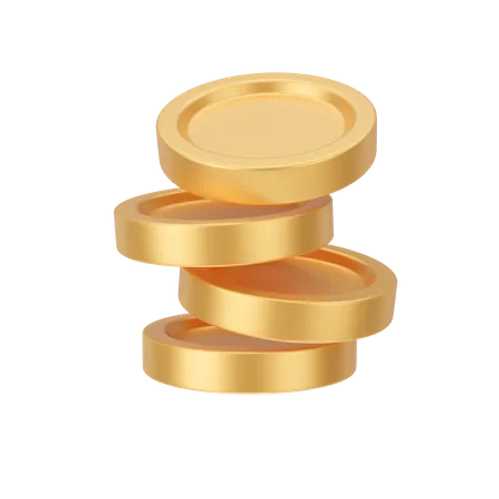 Dollar Coins Stack  3D Illustration