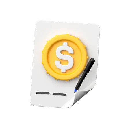 Dollar Contract  3D Icon