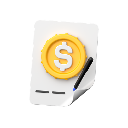 Dollar Contract  3D Icon