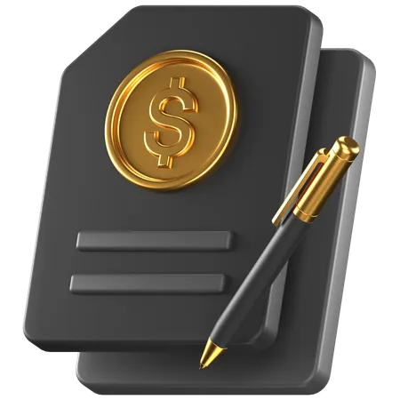 Dollar Contract  3D Icon