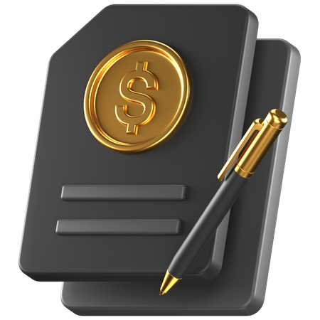 Dollar Contract 3D Icon