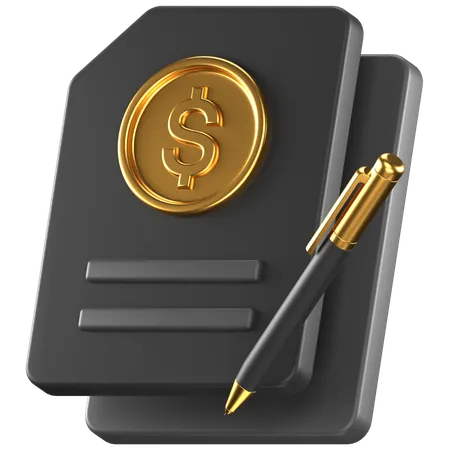 Dollar Contract 3D Icon