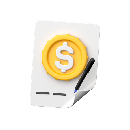 Contrat en dollars  3D Icon