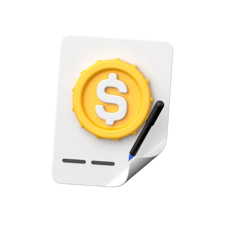 Contrat en dollars  3D Icon