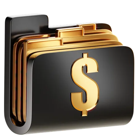 A Folder Icon Featuring The Dollar Symbol Organizing Content Or Transactions Related To The Dollar Currency 3D Icon