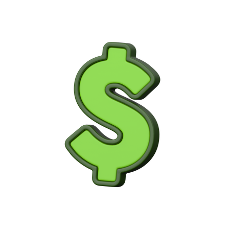 Dollar currency available for online shopping.  3D Icon