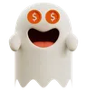 Dollar Cute Ghost Eyes Emoticon