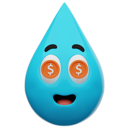 Dollar Cute Water Eyes Emoticon  3D Icon