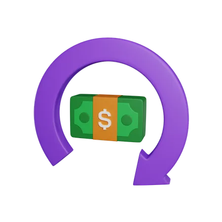 Dollar Cycle 3 D Icon 3D Icon