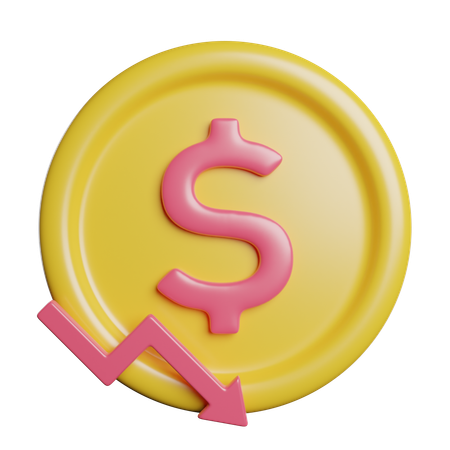 Dollar Decrease  3D Icon