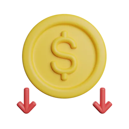 Dollar Decrease  3D Icon