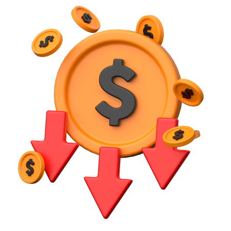 Dollar Decrease  3D Icon