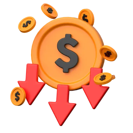 Dollar Decrease  3D Icon