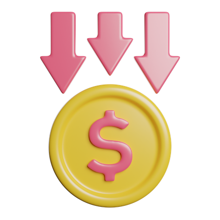 Dollar Decrease  3D Icon