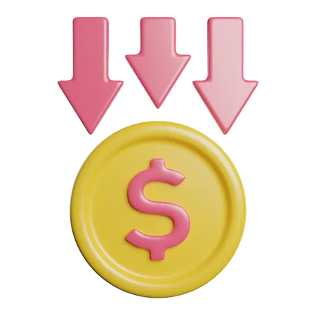 Dollar Decrease  3D Icon