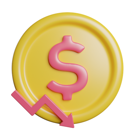 Dollar Decrease  3D Icon