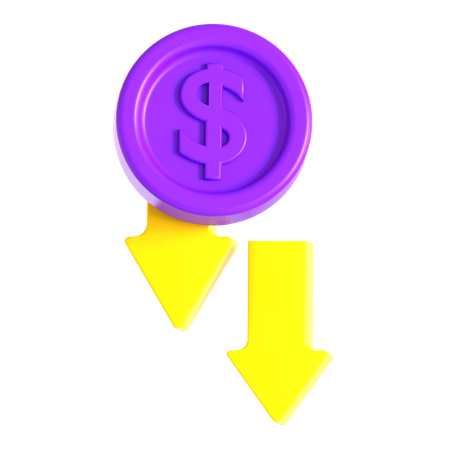 Dollar Decrease  3D Icon