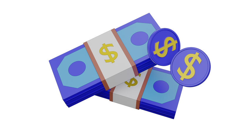 Monnaie du dollar  3D Icon