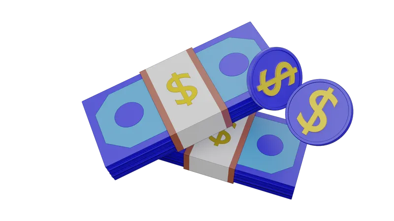 Monnaie du dollar  3D Icon