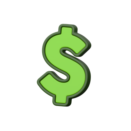 Monnaie en dollars disponible pour les achats en ligne.  3D Icon