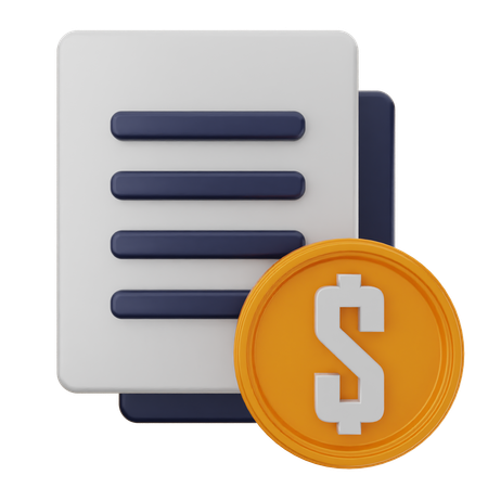 Document en dollars  3D Icon