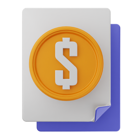 Document en dollars  3D Icon