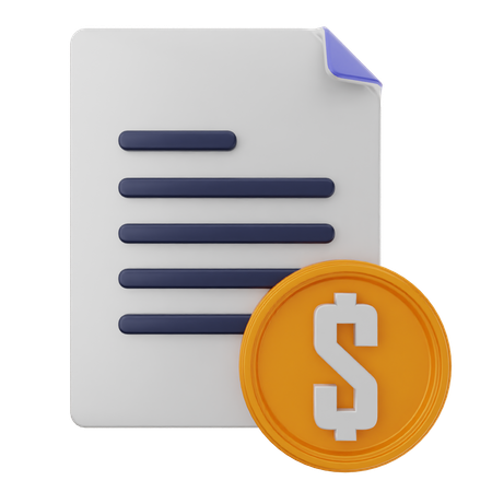 Document en dollars  3D Icon