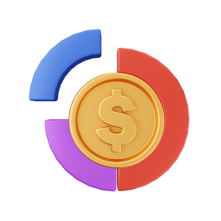 Dollar Donut Chart  3D Icon