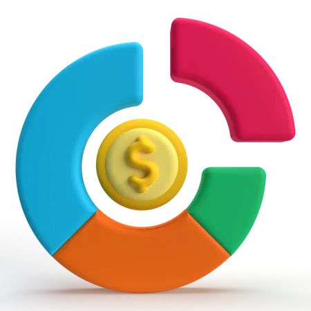 Dollar Donut Chart  3D Icon