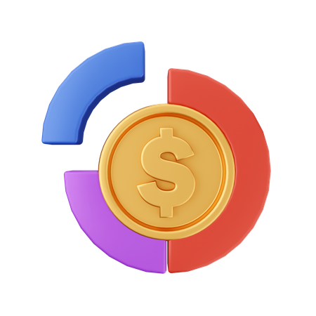 Dollar Donut Chart 3D Icon